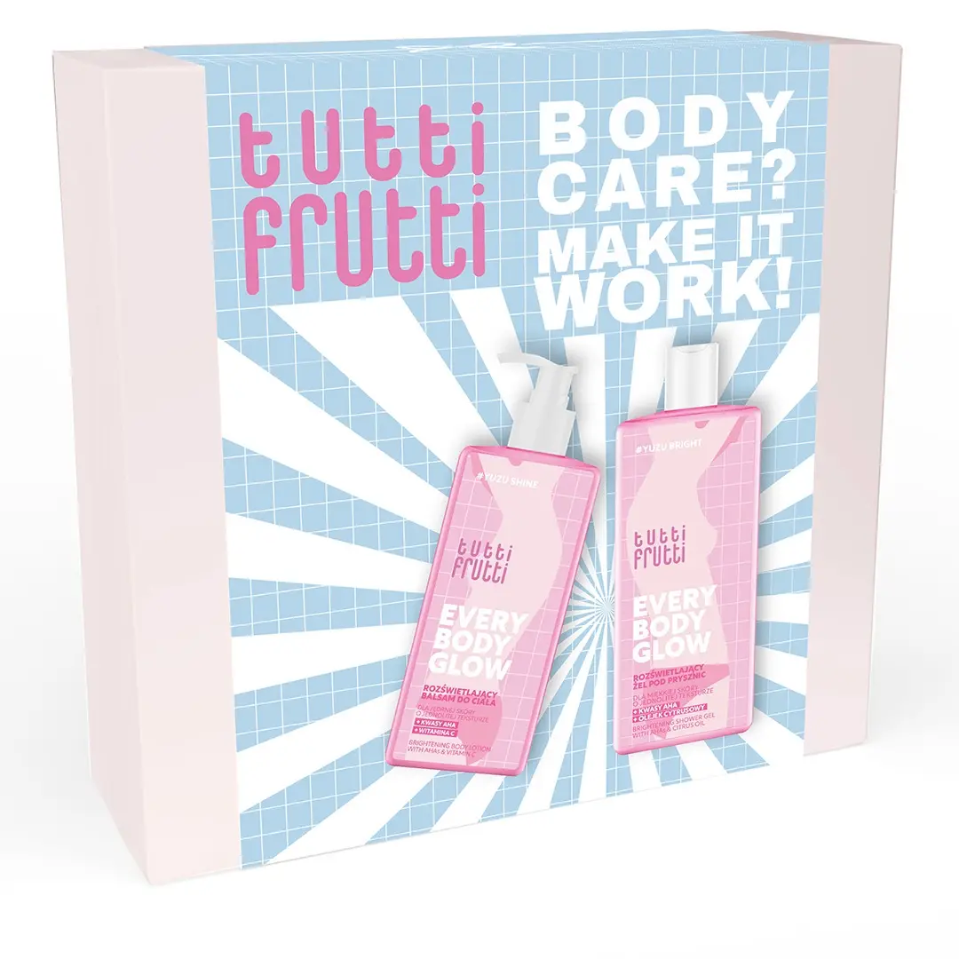 Tutti Frutti Everybody Glow – vartalonhoitosetti, jossa on yuzu & C-vitamiini