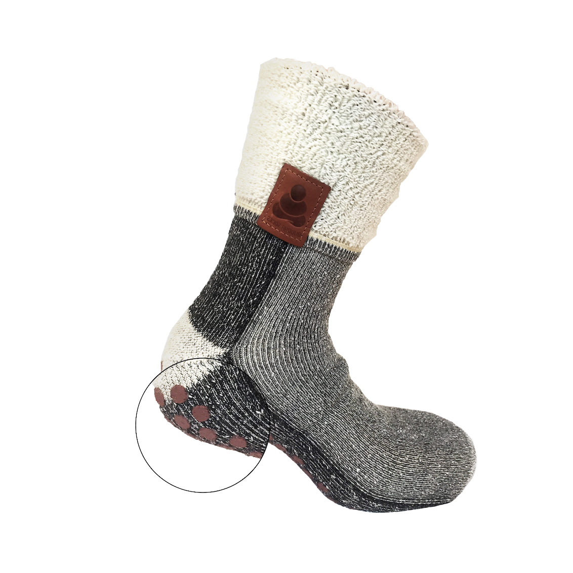 Buddha Socks Villasukat liukuesteellä, musta