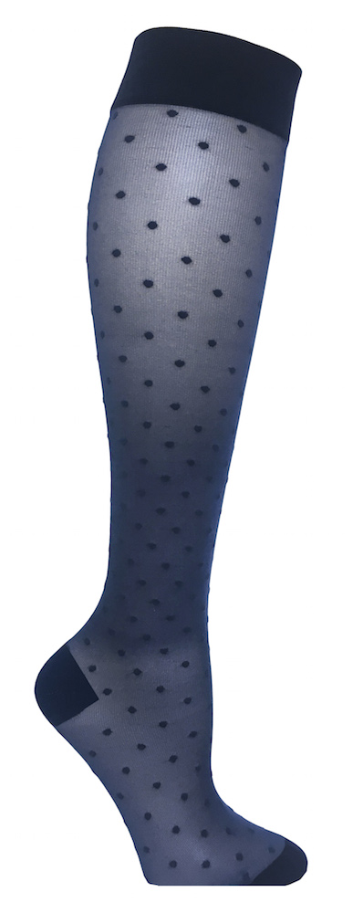 Siniset pilkulliset tukisukat, nylon