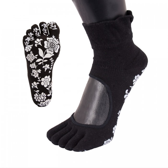 ToeToe Yoga & Pilates nilkkakorkuiset varvassukat, musta