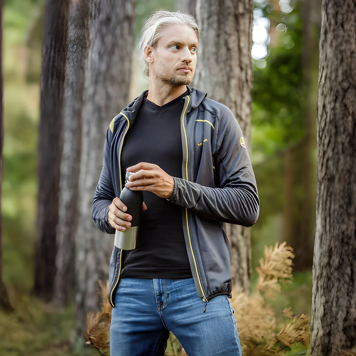Lämmittävä pitkähihainen t-paita miehille, jossa on merinovilla ja Dryarn